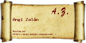 Angi Zalán névjegykártya