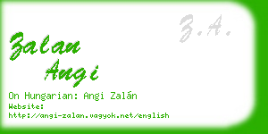 zalan angi business card